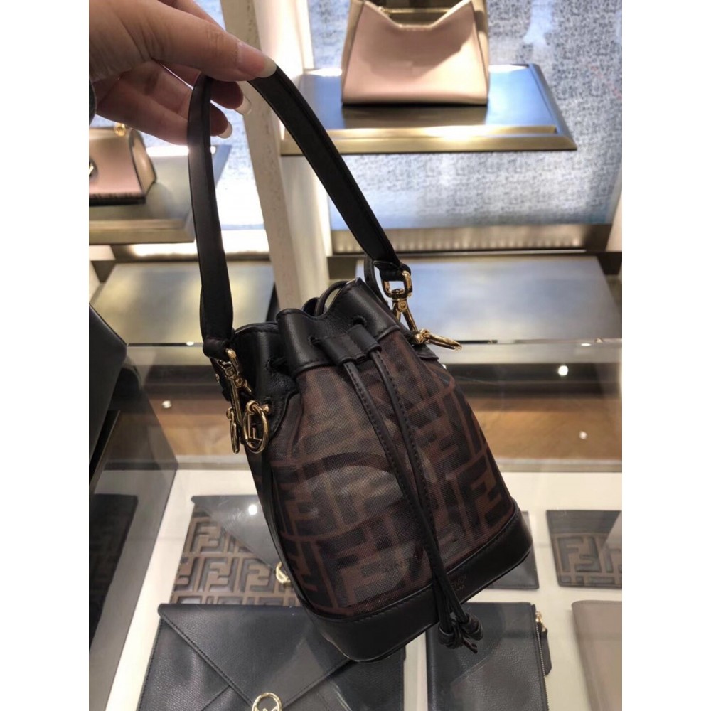 Fendi Mon Tresor Mini Bucket Bag In Tech Mesh TDBS25930