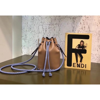 Fendi Mon Tresor Mini Bucket Braided Bag In Brown Calfskin TDBS25933