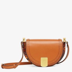 Fendi Moonlight Saddle Bag In Brown Calfskin TDBS25791