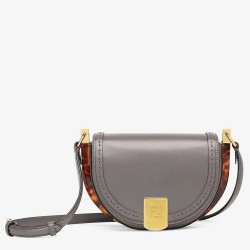 Fendi Moonlight Saddle Bag In Grey Calfskin TDBS25793