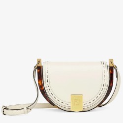 Fendi Moonlight Saddle Bag In White Calfskin TDBS25794