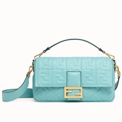 Fendi Pale Blue FF Motif Large Baguette Bag TDBS25638