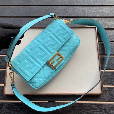 Fendi Pale Blue FF Motif Medium Baguette Bag TDBS25639