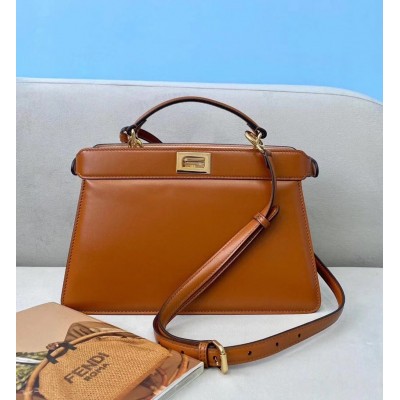 Fendi Peekaboo ISeeU East-West Bag In Brown Nappa TDBS25731