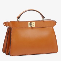 Fendi Peekaboo ISeeU East-West Bag In Brown Nappa TDBS25731