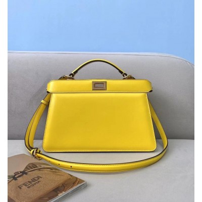 Fendi Peekaboo ISeeU East-West Bag In Yellow Nappa TDBS25734