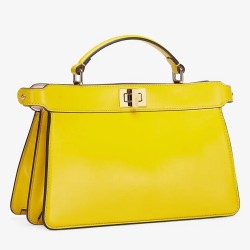 Fendi Peekaboo ISeeU East-West Bag In Yellow Nappa TDBS25734