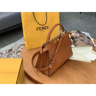 Fendi Peekaboo ISeeU Medium Bag In Brown Leather TDBS25737