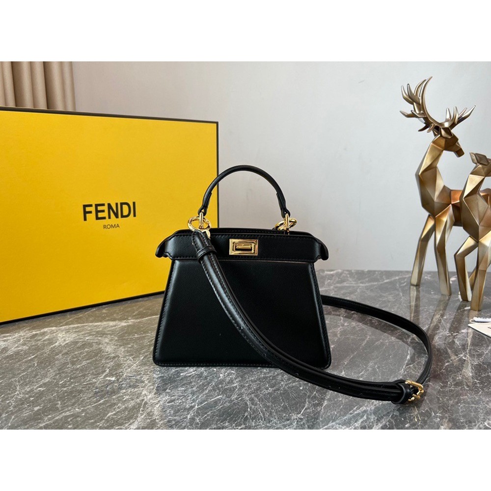 Fendi Peekaboo ISeeU Petite Bag In Black Nappa Leather TDBS25740