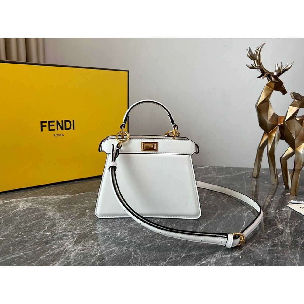 Fendi Peekaboo ISeeU Petite Bag In White Nappa Leather TDBS25742