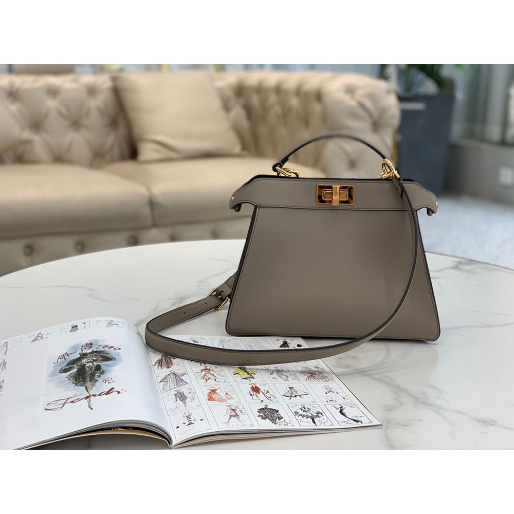 Fendi Peekaboo ISeeU Small Bag In Grey Calfskin TDBS25744