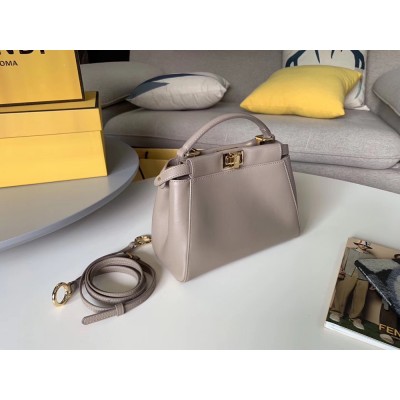 Fendi Peekaboo Mini Bag In Grey Nappa Leather TDBS25817