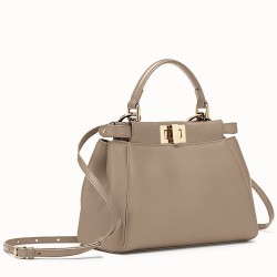 Fendi Peekaboo Mini Bag In Grey Nappa Leather TDBS25817