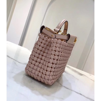 Fendi Peekaboo Mini Bag In Pink Interlace Leather TDBS25820