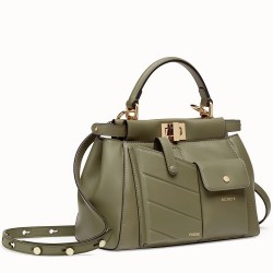 Fendi Peekaboo Mini Pocket Bag In Green Calfskin TDBS25825