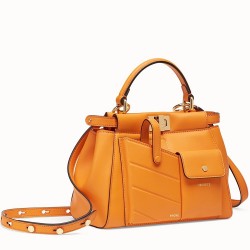 Fendi Peekaboo Mini Pocket Bag In Orange Calfskin TDBS25826