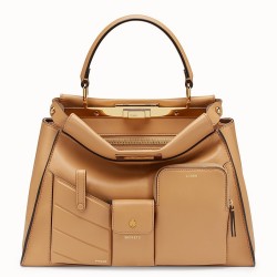 Fendi Peekaboo Pocket Medium Bag In Beige Calfskin TDBS25829