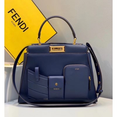 Fendi Peekaboo Pocket Medium Bag In Blue Calfskin TDBS25830