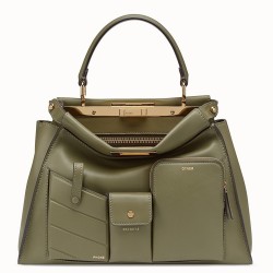 Fendi Peekaboo Pocket Medium Bag In Green Calfskin TDBS25831