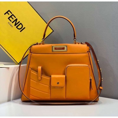 Fendi Peekaboo Pocket Medium Bag In Orange Calfskin TDBS25832