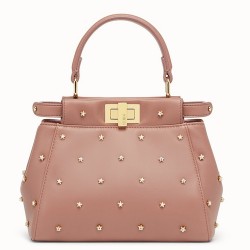 Fendi Peekaboo XS Bag With Star Studs In Black Nappa Leather  TDBS25838