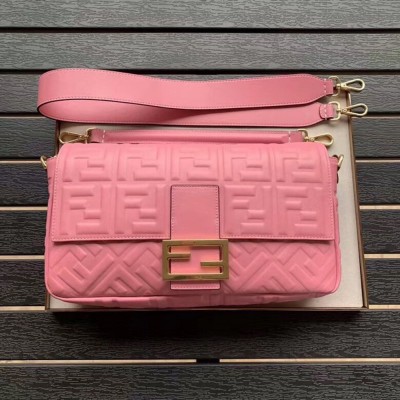 Fendi Pink FF Motif Large Baguette Bag TDBS25641