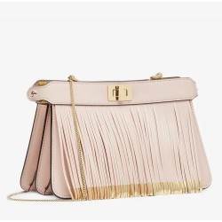 Fendi Pink Peekaboo ISeeU Pochette Bag With Fringes TDBS25746