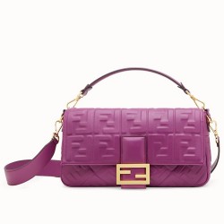 Fendi Purple FF Motif Large Baguette Bag TDBS25644