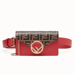 Fendi Red Kan I F Belt Bag With FF Motif TDBS25656