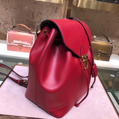 Fendi Red Leather Logo Backpack TDBS25597