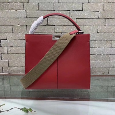 Fendi Red Peekaboo X Lite Regular Bag TDBS25841