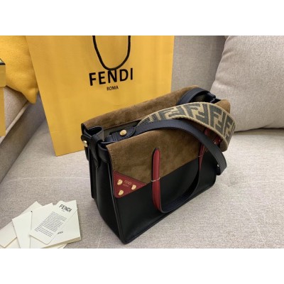 Fendi Regular Flip Tote Bag In Black Calfskin TDBS25912