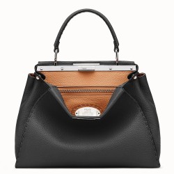 Fendi Selleria Peekaboo Medium Bag In Black Roman Leather TDBS25842