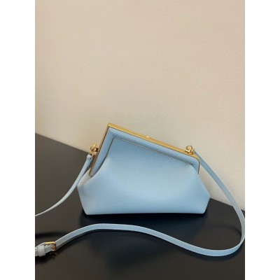 Fendi Small First Bag In Light Blue Nappa Leather TDBS25710