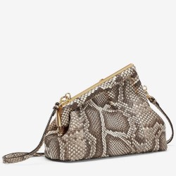 Fendi Small First Bag In Natural Python Leather TDBS25711