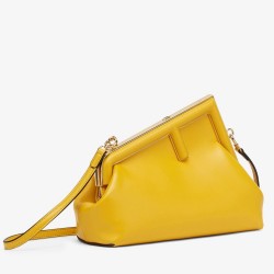 Fendi Small First Bag In Yellow Nappa Leather TDBS25716