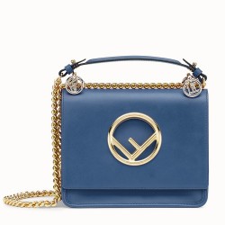 Fendi Small Kan I F Bag In Blue Calfskin TDBS25757