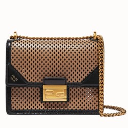 Fendi Small Kan U Bag In Beige Perforated Calf Leather TDBS25774