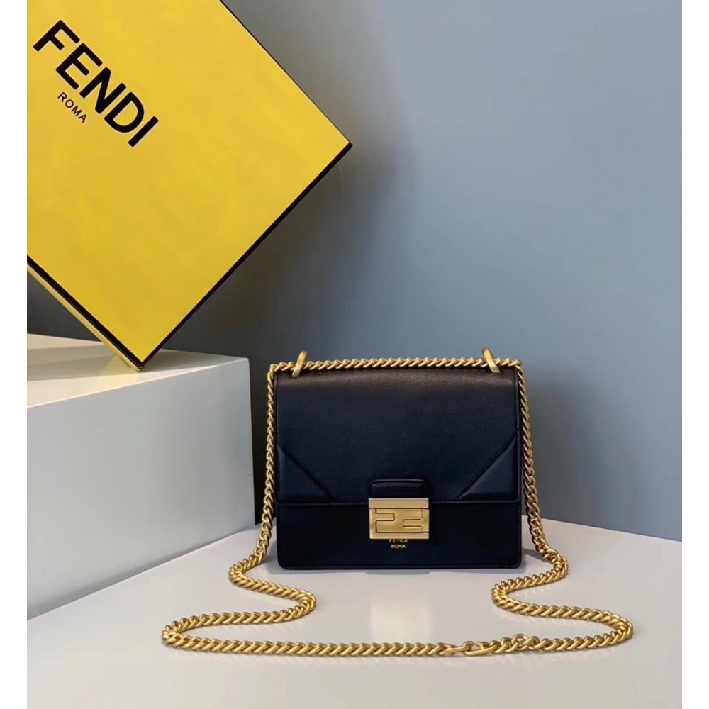 Fendi Small Kan U Bag In Black Calfskin TDBS25775