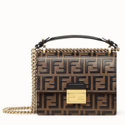 Fendi Small Kan U Bag In Calfskin Embossed With FF TDBS25778