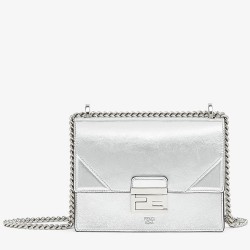 Fendi Small Kan U Bag In Mirror-effect Silver Leather TDBS25779