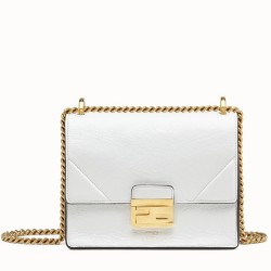 Fendi Small Kan U Bag In White Glossy Lambskin TDBS25782