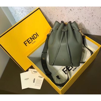 Fendi Small Mon Tresor Bucket Bag In Green Calfskin TDBS25939