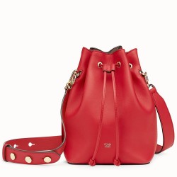 Fendi Small Mon Tresor Bucket Bag In Red Calfskin TDBS25940