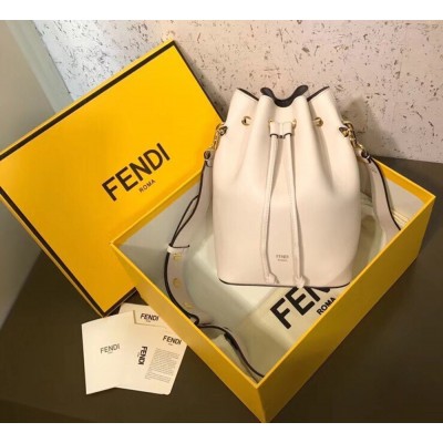 Fendi Small Mon Tresor Bucket Bag In White Calfskin TDBS25941