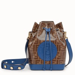 Fendi Small Mon Tresor Bucket Fabric Blue Bag TDBS25943