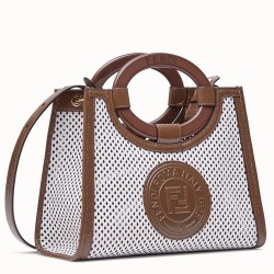 Fendi Small Runaway Shopper Bag In White Perforated Calfskin TDBS25860