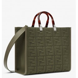 Fendi Sunshine Medium Shopper Bag In Green FF Fabric TDBS25887