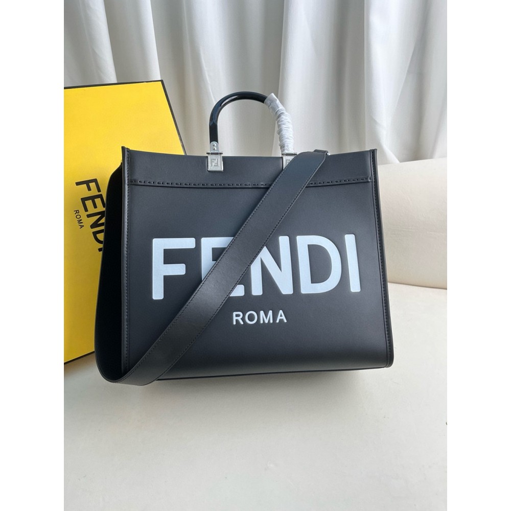 Fendi Sunshine Medium Tote Bag In Noir Calfskin TDBS25895