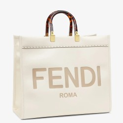 Fendi Sunshine Shopper Bag In White Calfskin TDBS25898